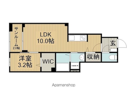 フィールドヒル　茅野[1LDK/38.52m2]の間取図