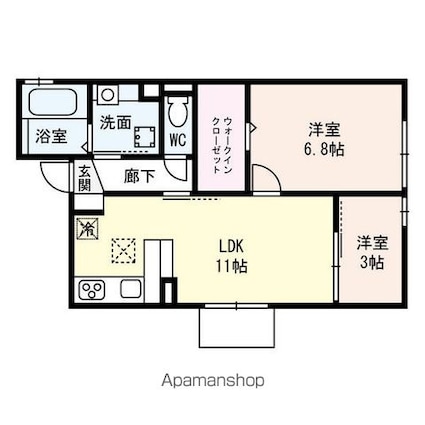 Ｂｏｎｈｅｕｒ草津[2LDK/50.53m2]の間取図