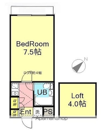東京都西東京市田無町４丁目[1R/20.25m2]の間取図