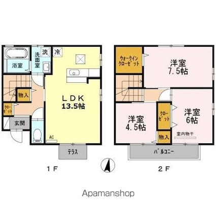 エミネンス手城　Ａ棟[3LDK/80.67m2]の間取図