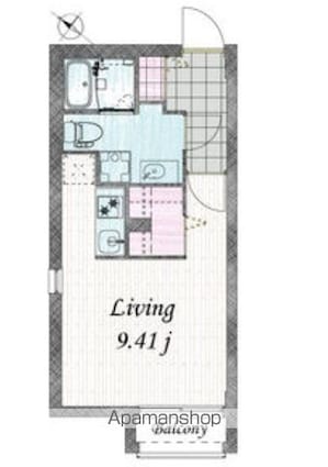 Ｂｒａｎｃｈｅ北沢[1R/25.74m2]の間取図