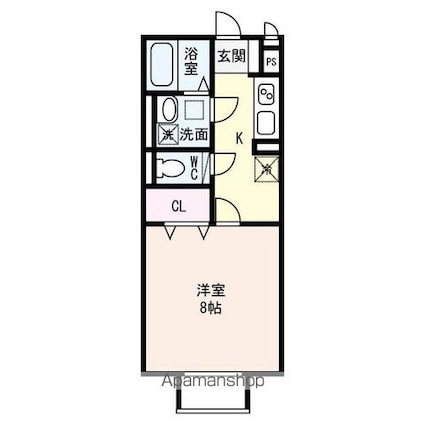 滋賀県草津市西草津１丁目[1K/30.27m2]の間取図