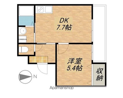 ＭＡＩＳＯＮ　ＤＯＵＣＥ浜大津[1DK/31.2m2]の間取図