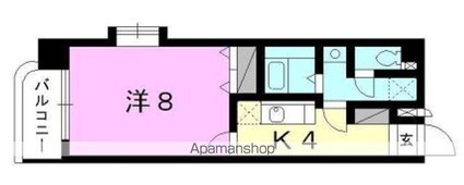メルシーコート柳井町[1K/26.94m2]の間取図
