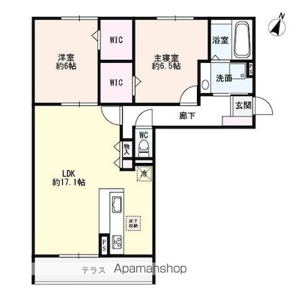 シルトクレーテＡ棟[2LDK/69.29m2]の間取図