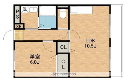 滋賀県東近江市小池町[1LDK/42.18m2]の間取図