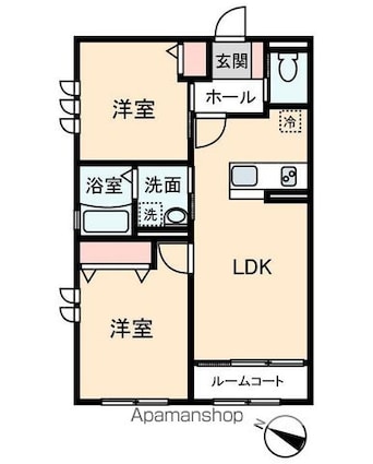 白百合[2LDK/47.77m2]の間取図