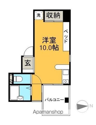 エトワール二葉[1R/19.8m2]の間取図