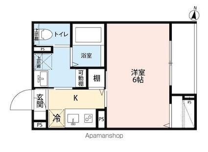 ｒｏｂｏｔ　ｈｏｍｅ　寒川町[1K/21.67m2]の間取図