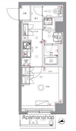 ユリカロゼＡＺ上板橋[1K/26.17m2]の間取図