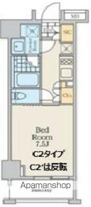 クレストコート中野富士見町[1K/26.08m2]の間取図