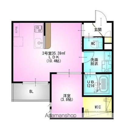 ＲＥＧＡＬＥＳＴ　Ｈａｌｅｌｅａ[1LDK/35.39m2]の間取図