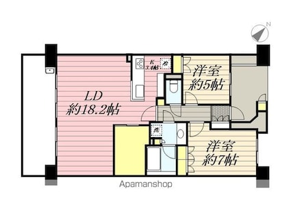 千葉マリンコート[2LDK/75.04m2]の間取図