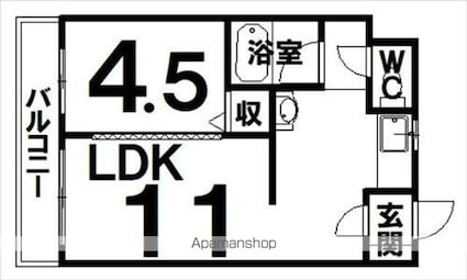 メゾン・ド・モアレ[1LDK/32.3m2]の間取図
