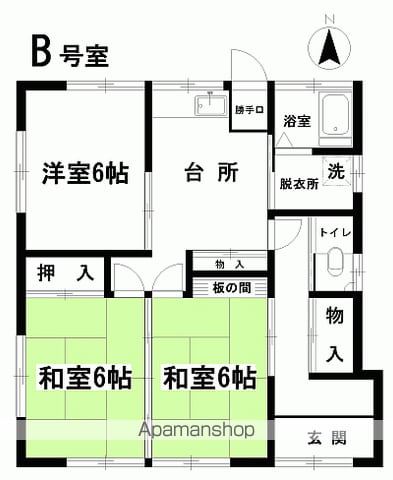 いわき市 1階建 築48年の間取り写真