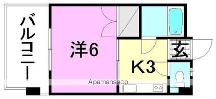 ぷれいす。友[1K/21.48m2]の間取図