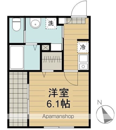 Ｆｏｒｅｓｔ　Ｐａｒｋ　Ｈｉｌｌｓ[1K/21.94m2]の間取図