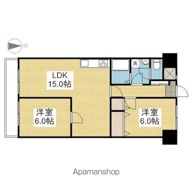 聖和ハイツ　中央棟[2LDK/58.86m2]の間取図
