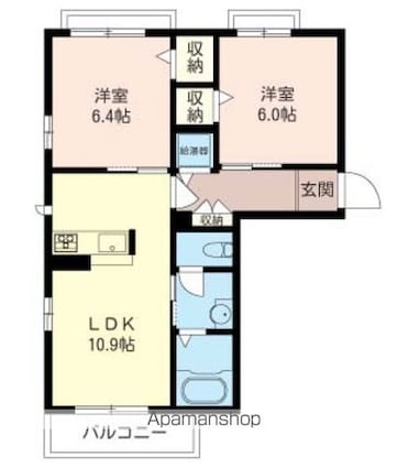 ブルックスターⅡ[2LDK/54.76m2]の間取図