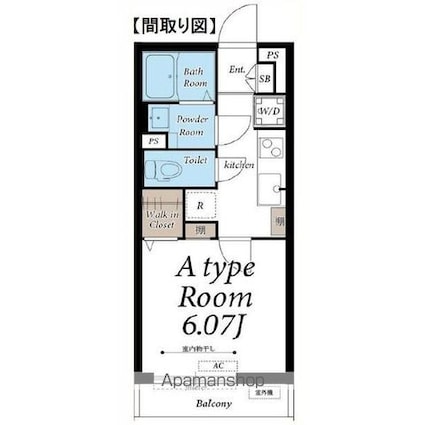 シンセーロ通町[1K/23.18m2]の間取図