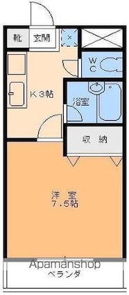 Ｓｅｌｅｎｅ壱番館[1K/25.53m2]の間取図