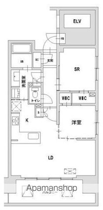 東京都八王子市八日町[1SLDK/58.27m2]の間取図