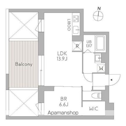 ＧｒａｎＤｕｏｋｙｏｄｏ１９[1LDK/41.45m2]の間取図