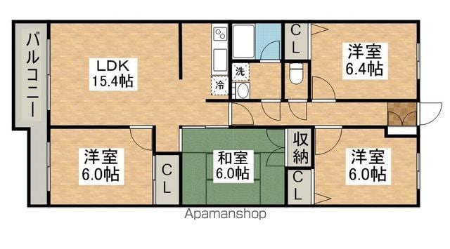 【調布市菊野台のマンションの間取り】