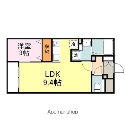 月光東福山駅前[1LDK/29.89m2]の間取図