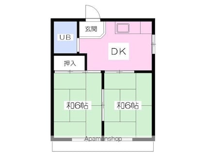 日商ハイツ[2DK/34.02m2]の間取図