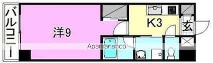 ブラウンハイム清水町[1K/26.35m2]の間取図