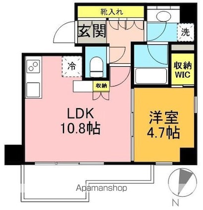 東京都杉並区永福４丁目[1LDK/39.9m2]の間取図