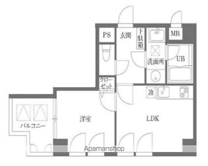 友泉巣鴨ビル[1DK/32.82m2]の間取図