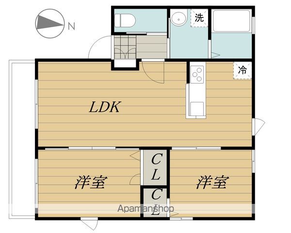 【昭島市玉川町のアパートの間取り】