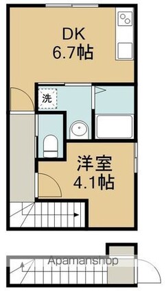 あすと五十人町Ⅱ[1DK/33.01m2]の間取図