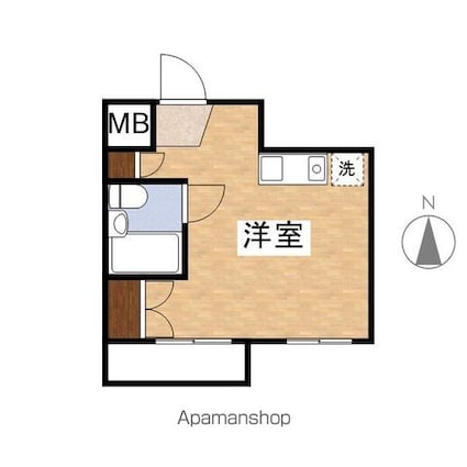 東京都国分寺市本多２丁目[1R/18.45m2]の間取図