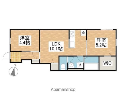 ＥＡＲＬ’Ｓ　ＣＯＵＲＴ西垣生[2LDK/48.9m2]の間取図