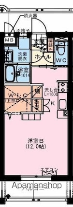 Ａｌｂｅｒｏ　ｂｅｌｌｏ　Ｋ３[1R/31.98m2]の間取図