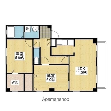 フォブール一色ＳＡＹＡ　Ｂ棟[2LDK/55.89m2]の間取図