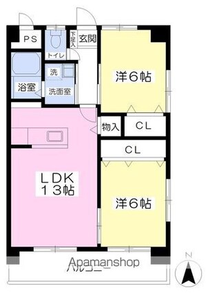 サンシャイン緑町[2LDK/60.45m2]の間取図
