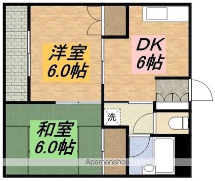 東京都立川市一番町６丁目[2DK/41.75m2]の間取図