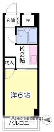 ドイビル[1K/18.9m2]の間取図