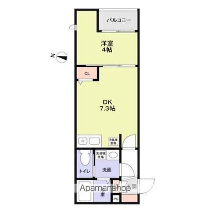 Ａｚｕｒｅ　Ｔｏｋｉｗａｄａｉｒａ（アジ[1DK/28.08m2]の間取図