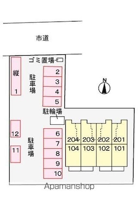 ラフレシール・Ｍ[1K/34.81m2]の配置図