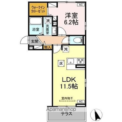ヴィラＨ＆Ｈ[1LDK/42.93m2]の間取図