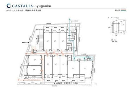 カスタリア自由が丘[1DK/34.65m2]の配置図