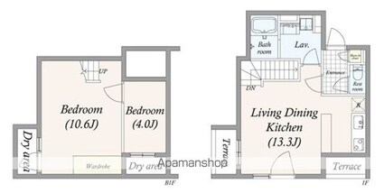 ＧＲＡＮ　ＰＡＳＥＯ　池尻大橋[2LDK/55.64m2]の間取図
