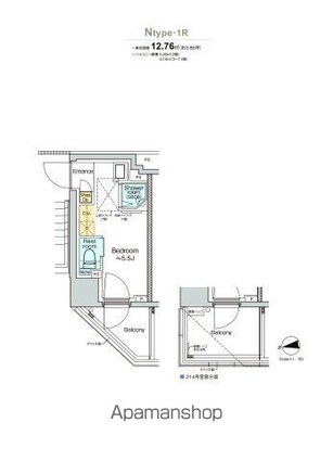 ＴＯＭＯＲＥ品川中延[1R/12.76m2]の間取図
