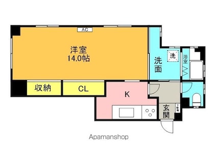 石井ビル２Ｆ[1K/38m2]の間取図