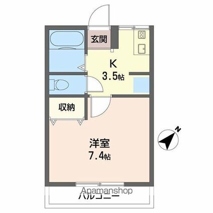 ファミール石芝[1K/24m2]の間取図